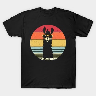 I Just Love Llamas, Retro Style Llama T-Shirt